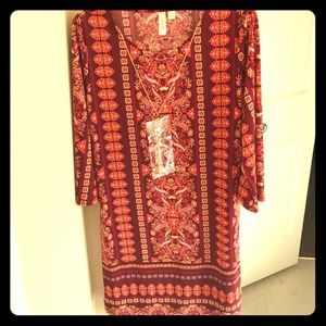 Cute multi colored T-shirt dress- Nylon material